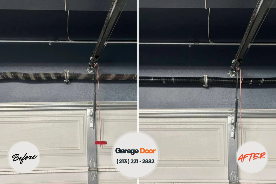 Before and after: garage door repair Rockport, IN